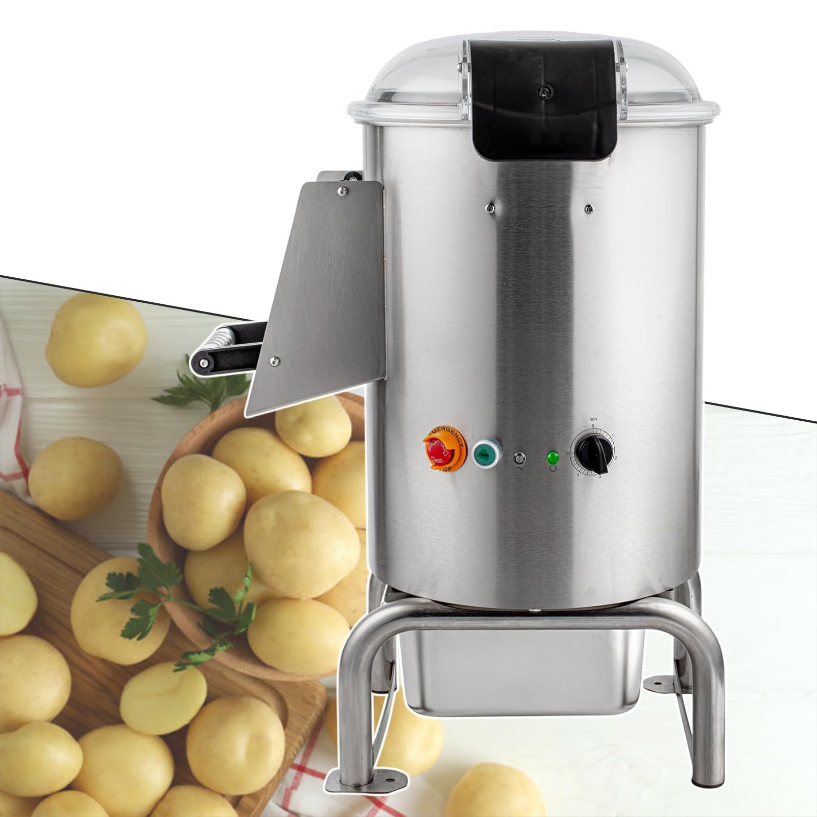 OLSKFUH 750W Automatic Potato Peeler, Commercial Fruit And Vegetable Fast Peeler, With Lock, Suitable For Home Kitchen, One-Button Control, 220V,110v