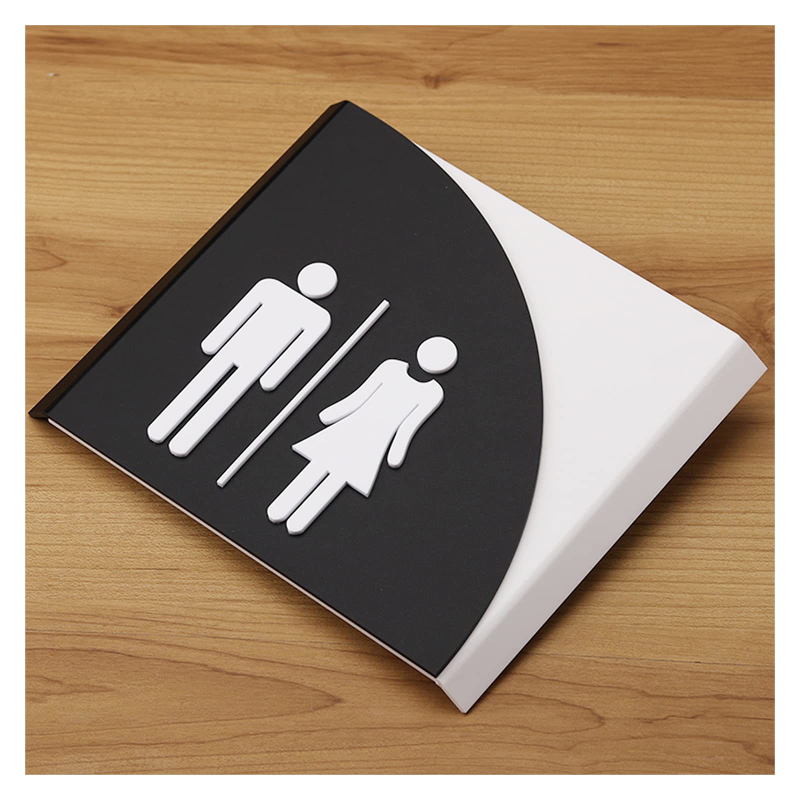 VNVFJKLO restroom sign, Acrylic Men's and Women's Toilet Signs, Raised Icons, Restroom for Home and Business Office Door Wall(C)