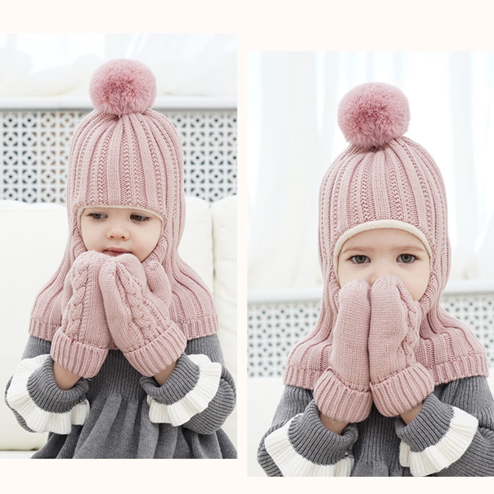 Passamontagna Bambino-Bambini Cappello Inverno Caldo Cappello Tre Uno con Maschera per Le Orecchie Sciarpa Antivento Traspirante