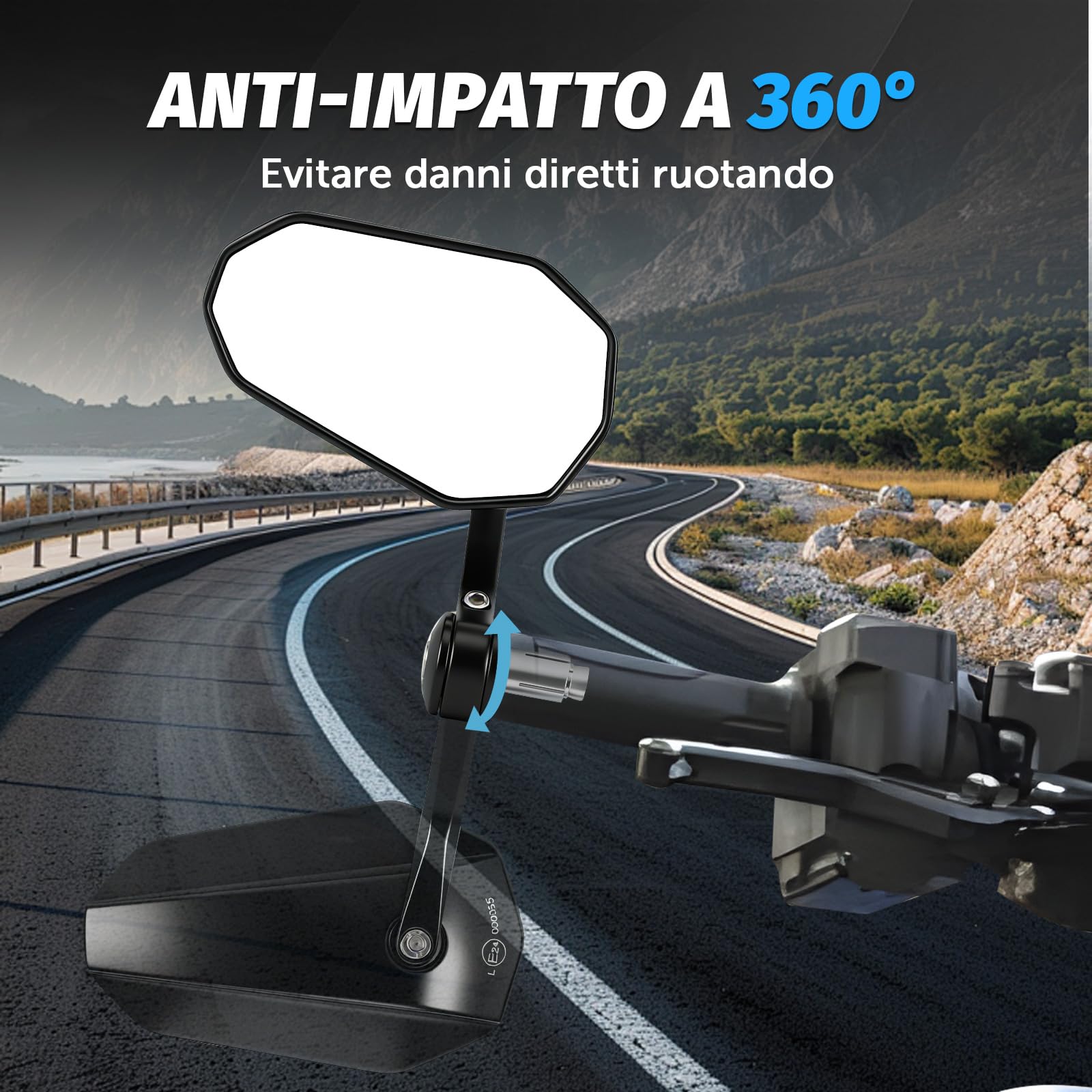 Specchietti Moto Manubrio Omologati Specchietto Moto Specchietti End Bar Universali per Scooter Cruiser Naked