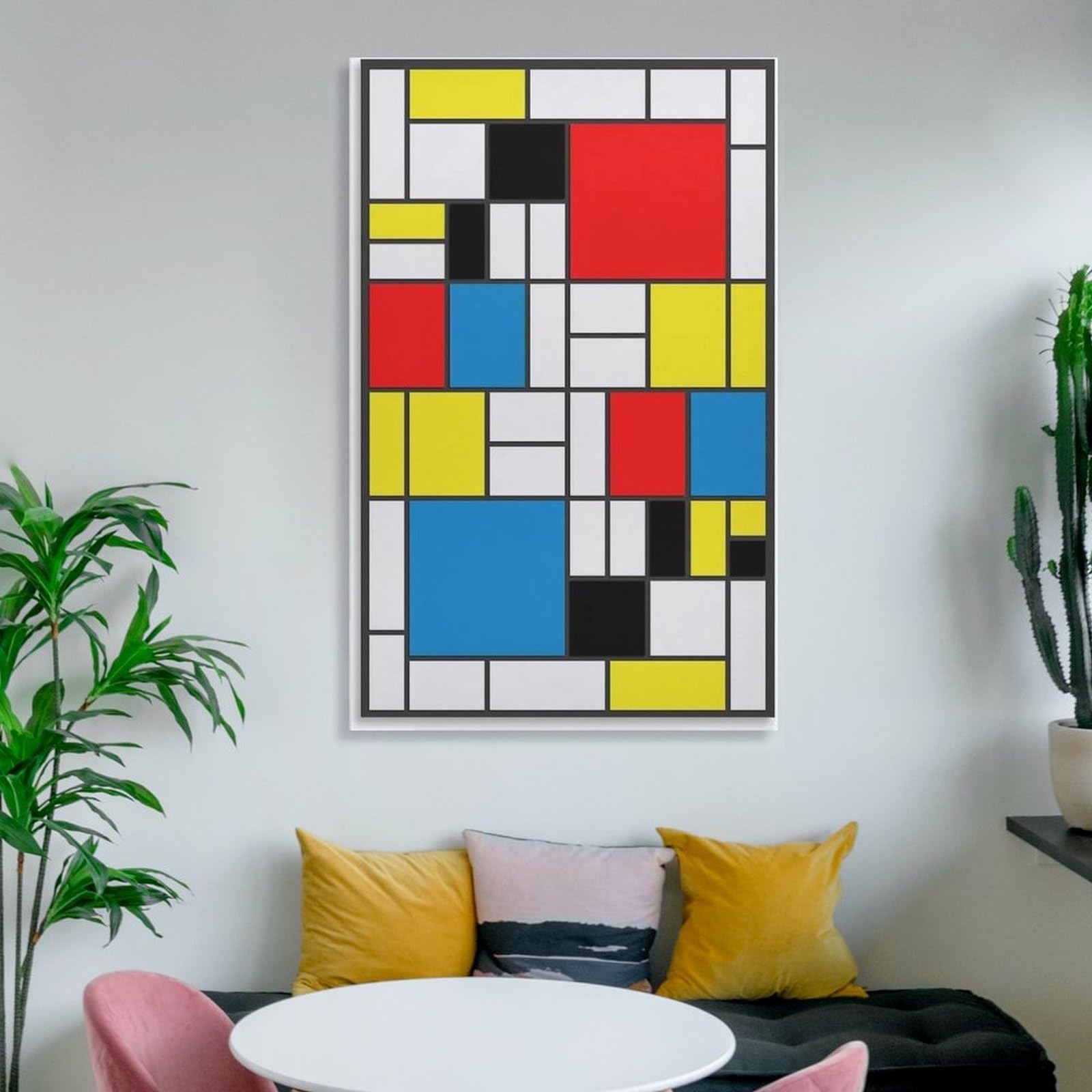 油絵　絵画　ピエト・モンドリアン　アート Amazon.co.jp: Piet Mondrianピート・モンドリアン絵画（赤、青