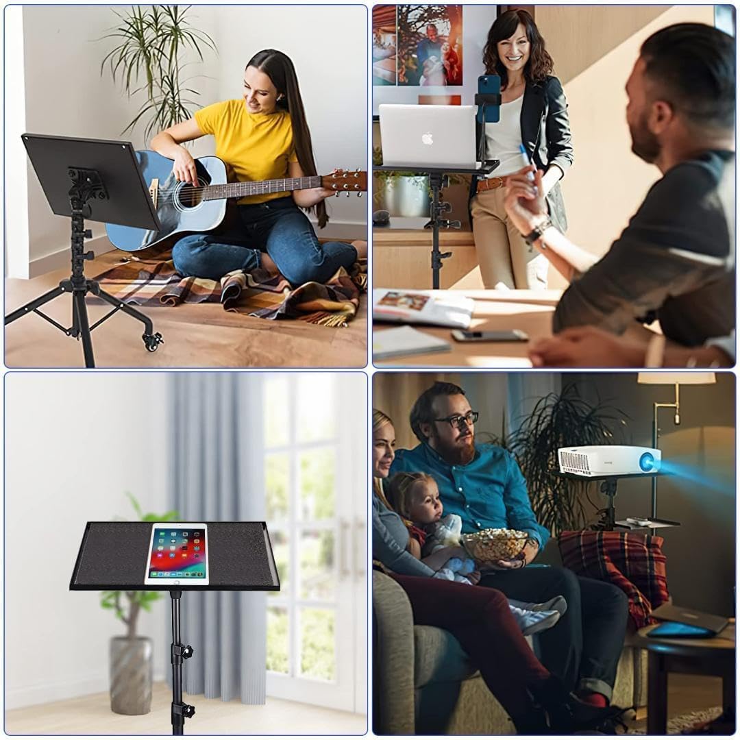 ☆プロジェクタースタンド 三脚式 キャスター付 3段階 高さ調整機能