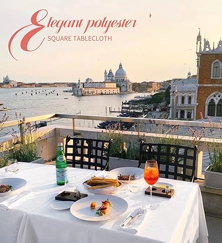 Miniatura 616 de Paquete de 8 manteles redondos blancos de 90 pulgadas, manteles redondos de poliéster lavables para mesa de tela decorativa resistente a