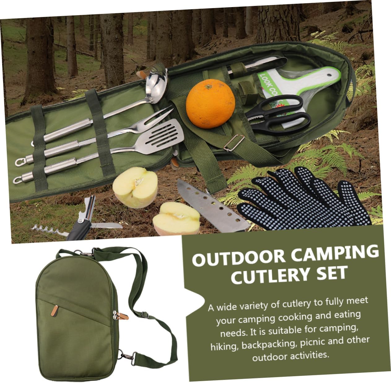 Portable Camping Cookware and Tableware Set Storage Bag for Outdoor Activities