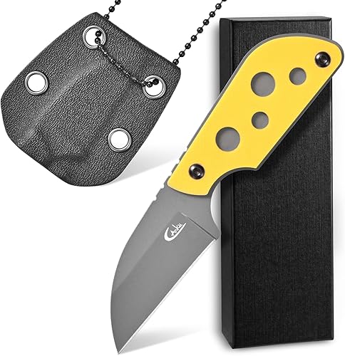 Miniatura 7 de Ccanku C1297 - Cuchillo de hoja fija, hoja 9Cr18Mov G10 con mango EDC para exteriores, campamento, senderismo, pesca, caza con funda kydex (azul)