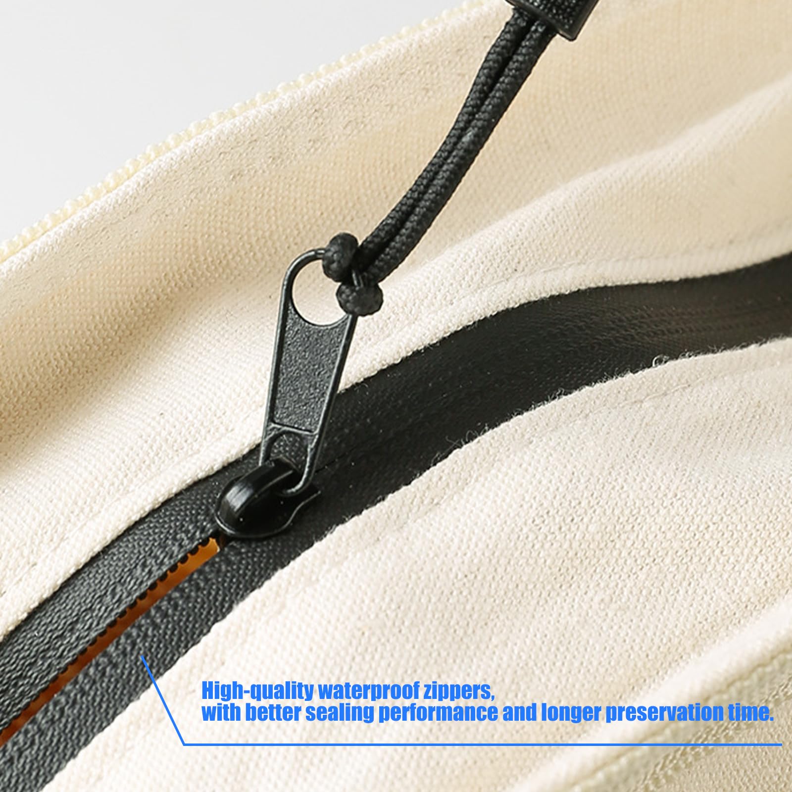 Borsa per alimenti in cotone biologico con fascia elastica e moschettone, essenziale per pane, formaggio, picnic, cibo