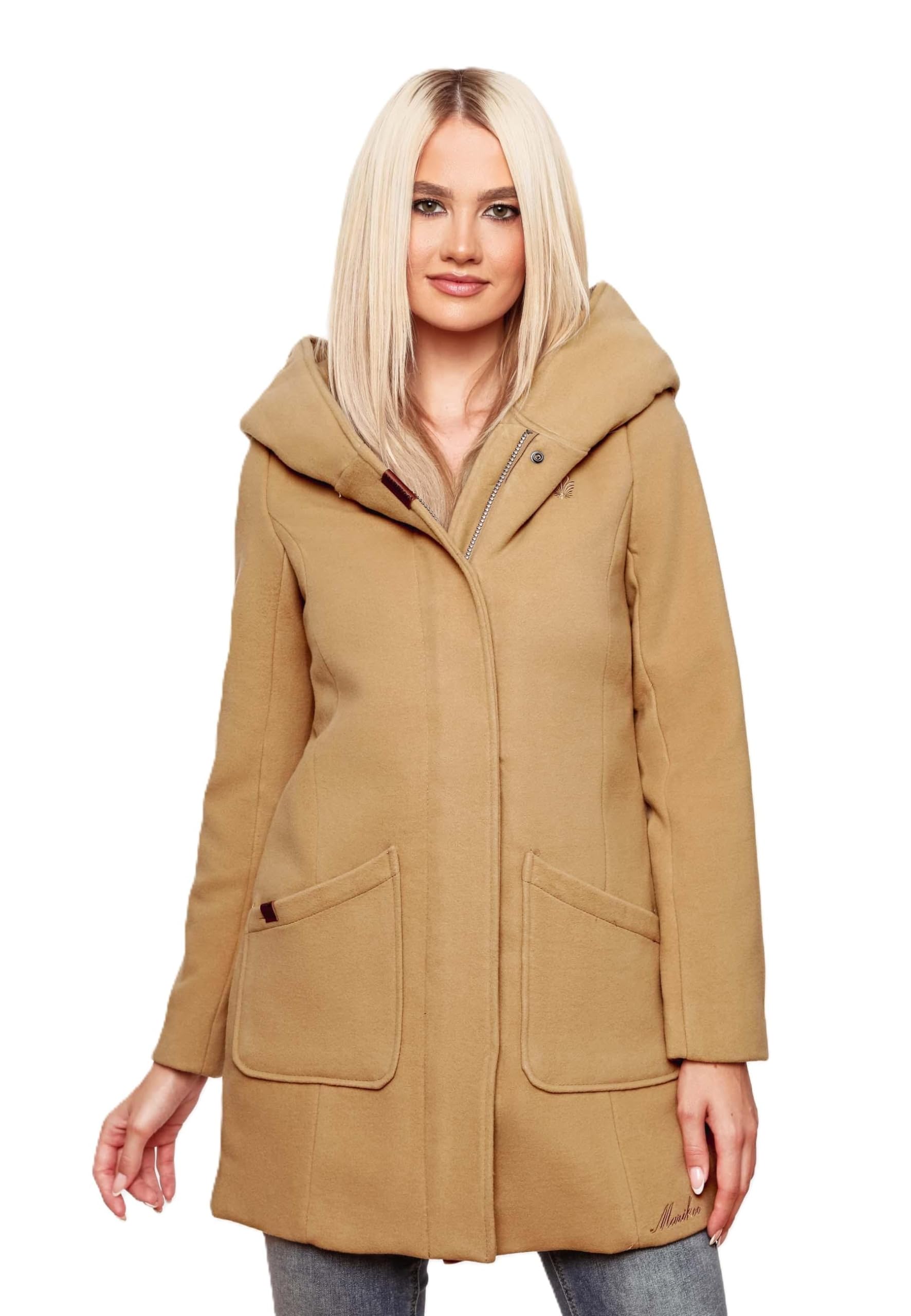 Marikoo B819 - Cappotto da donna, invernale, trench, parka, giacca lunga per la mezza stagione