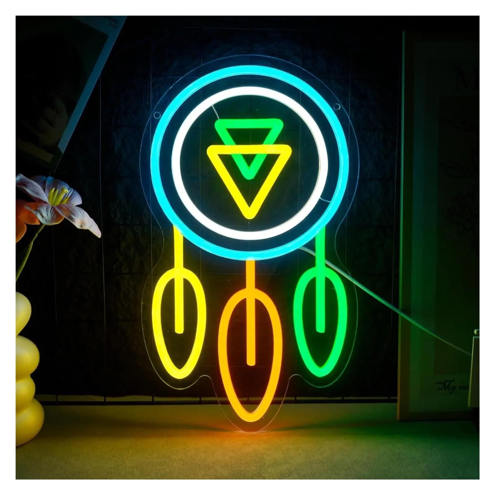 SHOUXI Sign Lamp Dream Catcher Neon Sign USB Powered Light for Shop Florists Bar Home Restaurant Pub Party Wall Decor 38cmх22cm