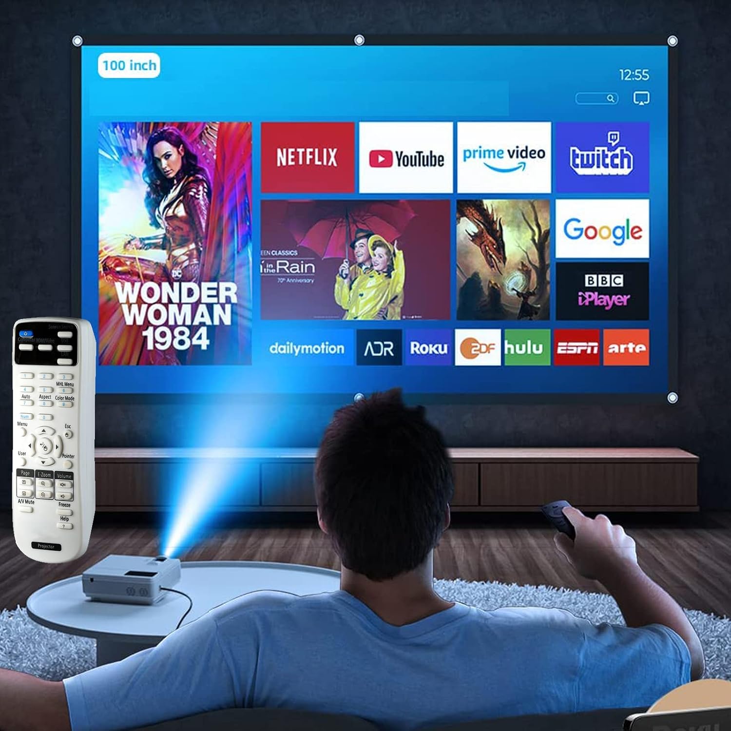 Universal Projector Remote Control fit for EPSON PowerLite Home Cinema Theater System BRIGHTLINK 425Wi 430i 435Wi 475Wi+ 475Wi 480i 485Wi image 4