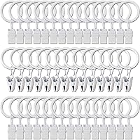 Vista 29 de Paquete de 100 anillos de cortina con clips, clips para cortinas con anillos, anillos de cortina de 1.26 pulgadas de diámetro interior, se adapta a