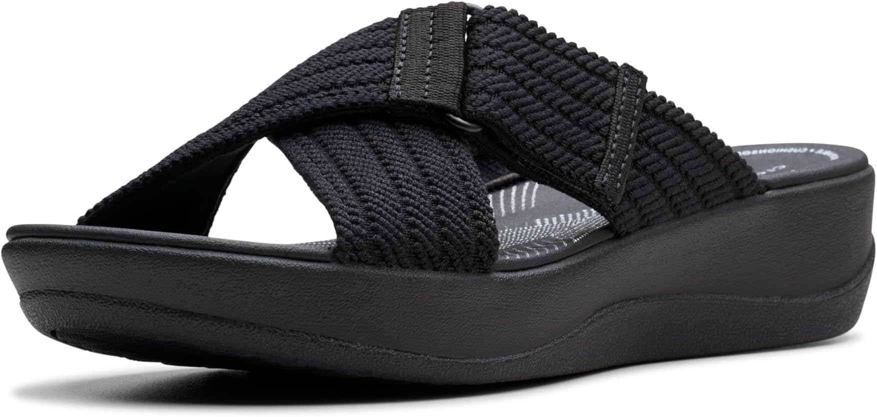 Women's Arla Wave Slide Sandal Black Textile 9.5, 41 EU