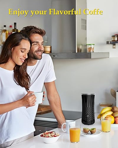 Miniatura 7 de Ausyle - Espumador de leche eléctrico 4 en 1 y vaporizador de leche, diseño elegante antideslizante, vaporizador de leche caliente y fría con