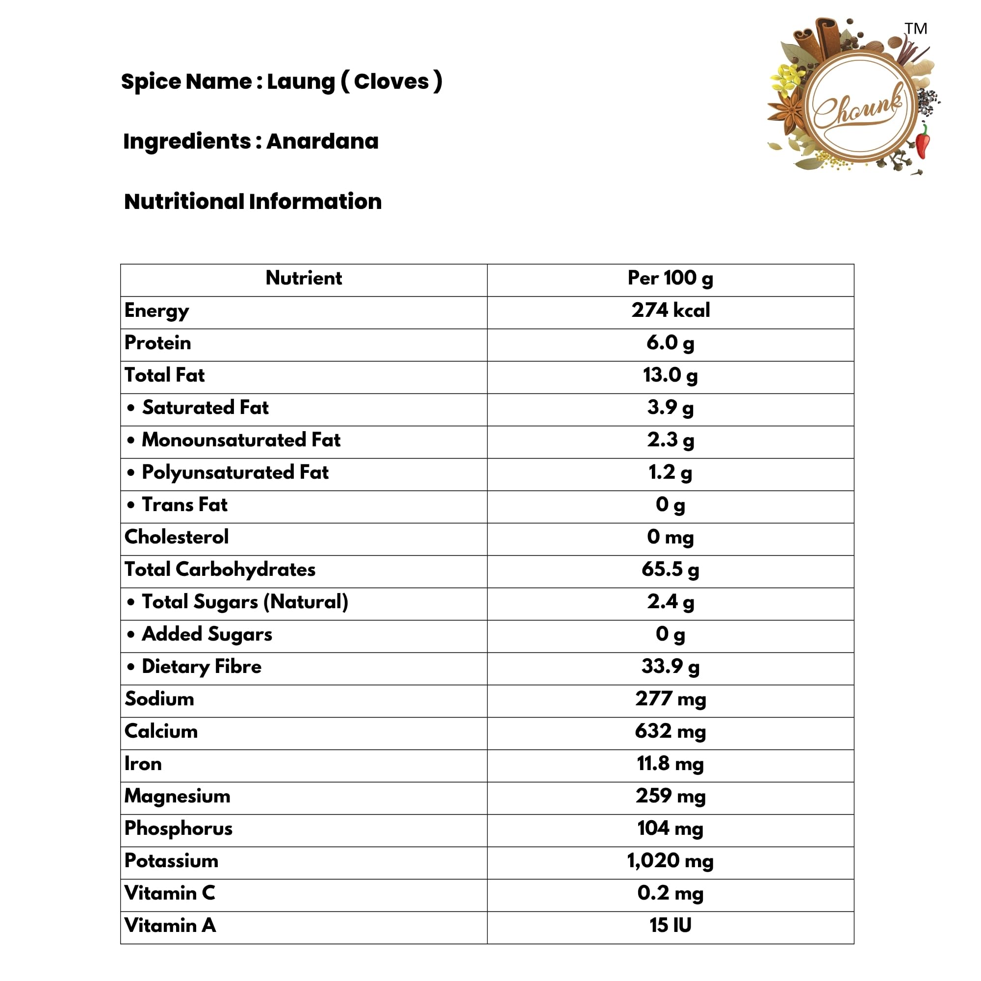 Chounk Special Clove Whole | Natural Lavanga | Khada Masala Laung Cloves | Lavanga Flavorful | Dried Cloves Whole | No Additives or Preservatives | Lavangalu 250 Grams (50 Grams X Pack of 5) - Image 3 thumbnail