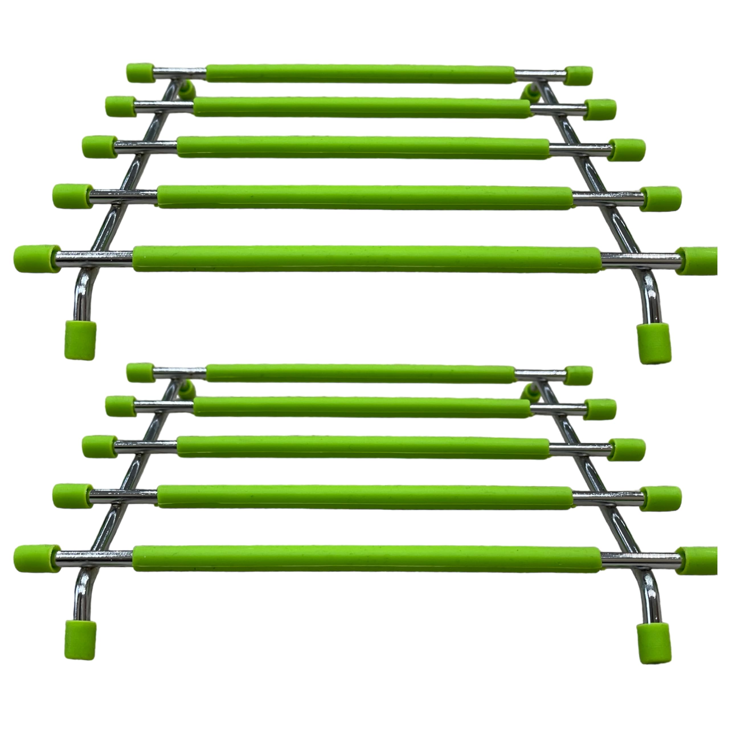 Kitchen Trivet Stand with Anti Slip Base Stainless Steel Trivets for Kitchen Worktops, Hot Pans, Hot Trays & Plates Stand Heatproof Kitchen Accessories Table Mats Placemats (Green (pack of 2))
