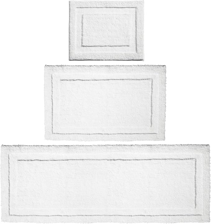 mDesign Microfiber Bath Mat Set 3 Piece Bathroom Rugs
