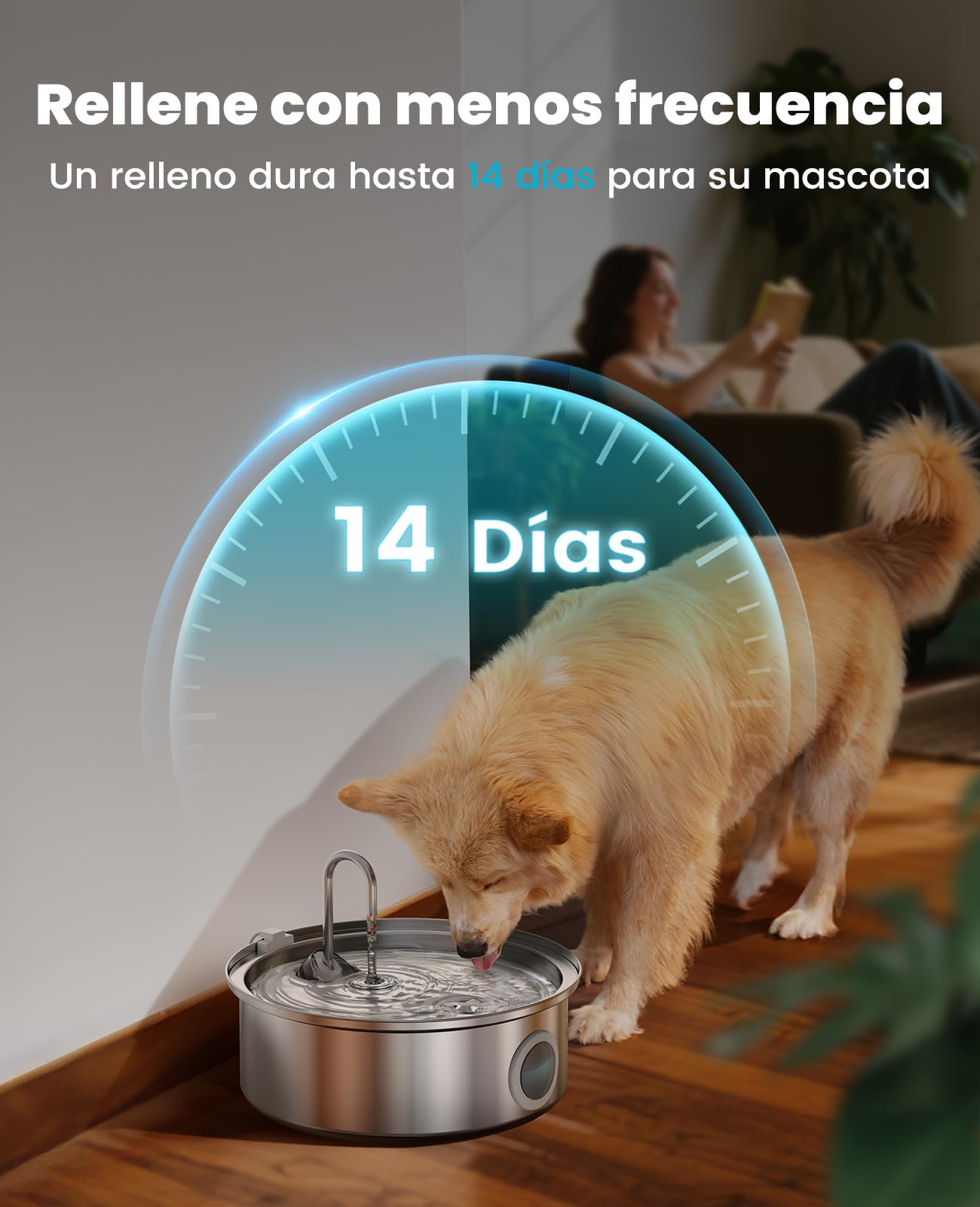 oneisall 7L Fuente para Perros, Fuente de Acero Inoxidable con Gran Ventana de visualización, con luz LED, Bomba Ultra silenciosa con protección contra sobrecarga, filtración de 5 Capas