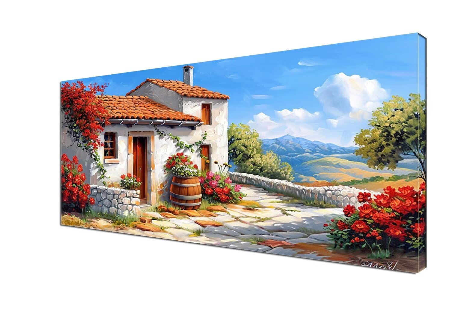 Dipingere Con i Numeri costiero Dipingi con i Numeri piccola città Dipingere con i Numeri Adulti, Pittura con i Numeri XXL 60x120 cm Colorare Con i Numeri Kit Pittura a Olio, Decorazioni Parete Y6-256