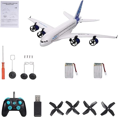 Vista 11 de GoolRC Avión A380 RC, avión de control remoto de 2.4G 3 canales, avión RC fácil de volar para principiantes, espuma EPP ala fija avión planeador