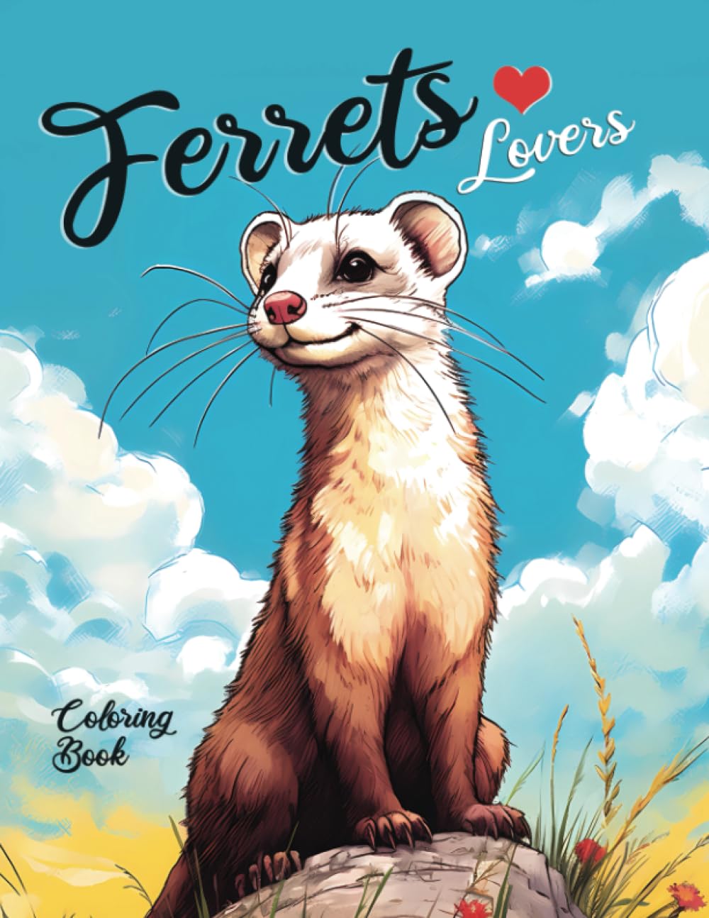 Ferrets Lovers Coloring Book - The Wonderful World of Ferrets for Coloring, Relaxing, and Having Fun! Large and Easy-to-Color Images.