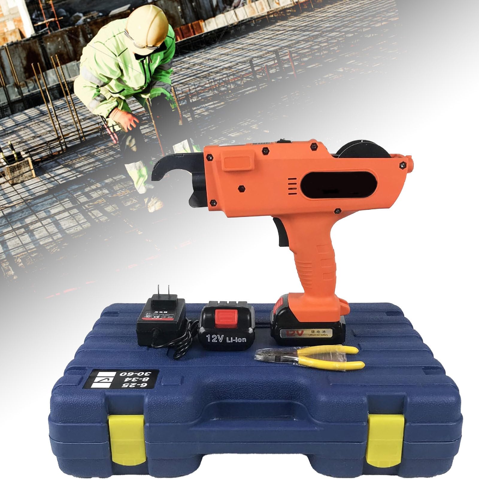 Atadora Automática De Varillas De Corrugado, Herramienta Inalámbrica para Atar Varillas De Acero De Refuerzo con Cabezal De Corte Afilado Y Ranura para Alambre para Obras De Construcción