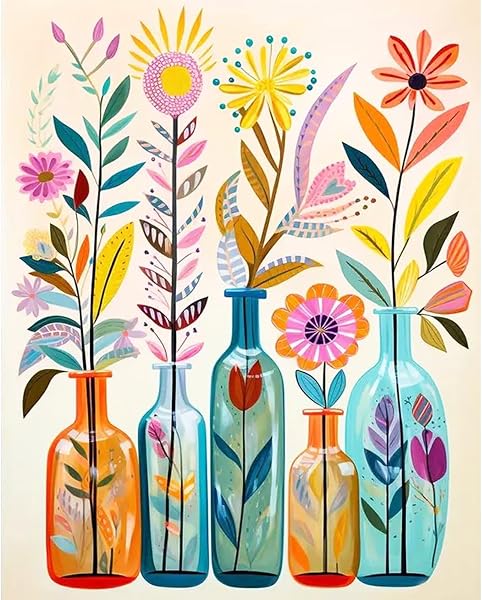 JATOK Paint by Numbers Flower Kit for Adults