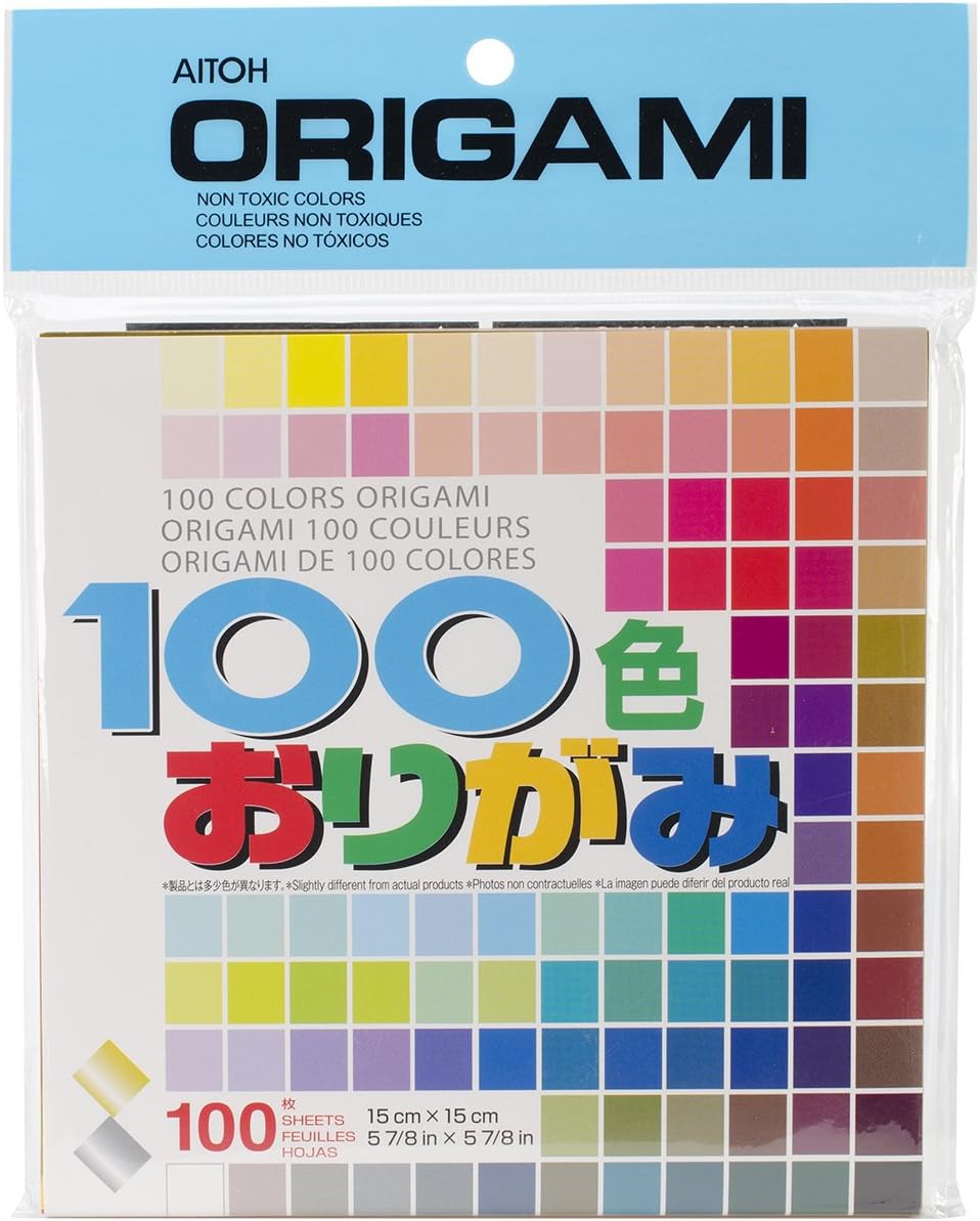 Aitoh M100C Origami Paper, 5.875 by 5.875-Inch, 100 Colors, 100-Pack