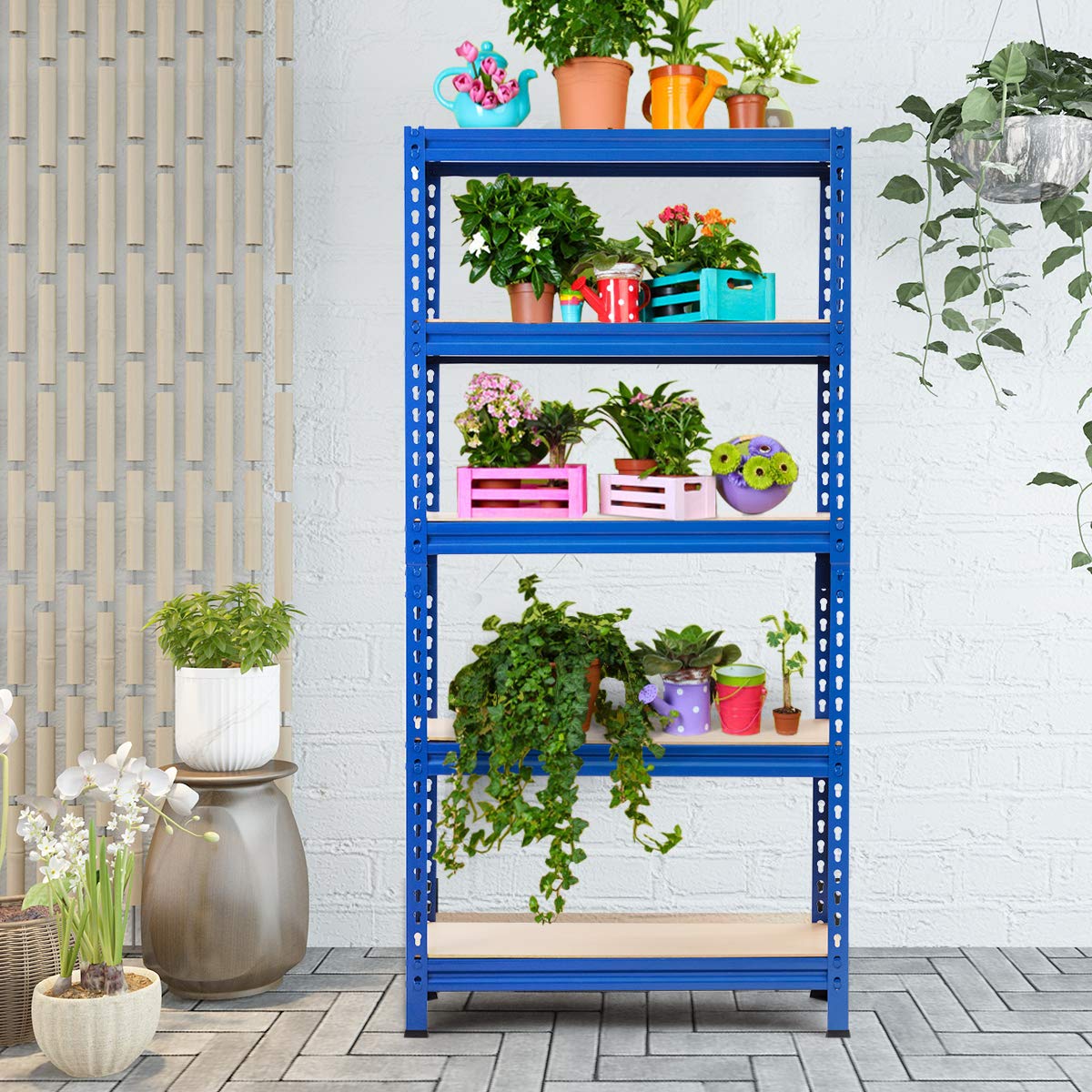 King's Rack Pink 5-Tier Boltless Tier Height Adjustable Steel Garage Storage Rack Shelving Units (36 In. W X 18 In. D X 72 In. H) Gt0903pn - View #5
