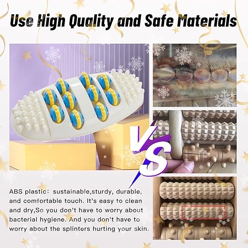 Miniatura 5 de Rodillo masajeador de pies 2025 para alivio de la fascitis plantar, terapia de acupresión de doble pie para aliviar el dolor, aliviar el estrés y