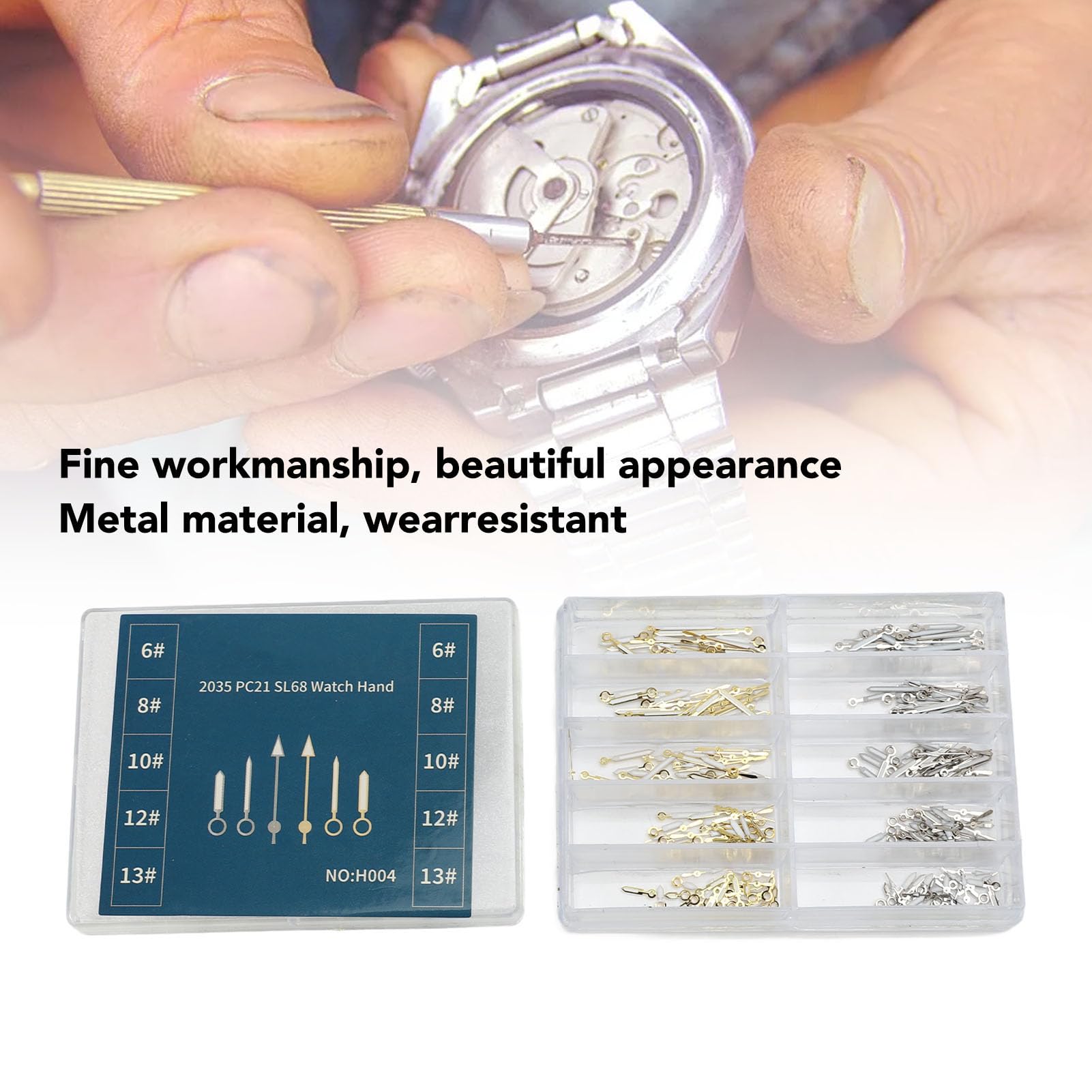 Lancette per orologi in metallo di altissima qualità di ricambio per orologi al quarzo per PC21 SL68 ore di lancetta dei secondi (oro brillante)