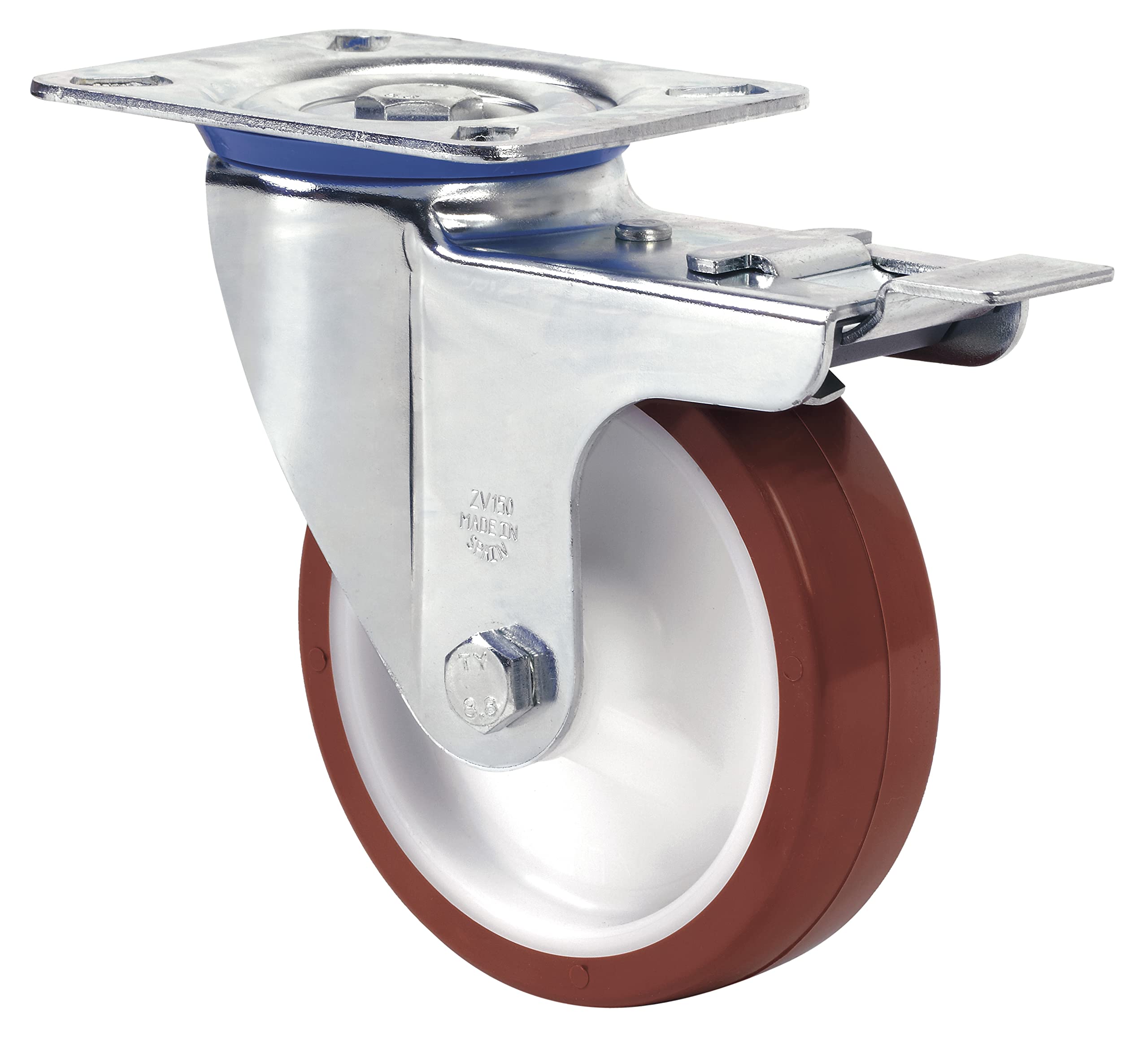 Roue avec frein de 100 mm supportant 150 kg de charge utile