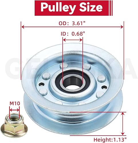 Miniatura 3 de GELASKA La polea GY22172 reemplaza la polea tensora GY20067 John Deere GY22172, polea John Deere GY22172 para John Deere D140, D160, D105, D100,