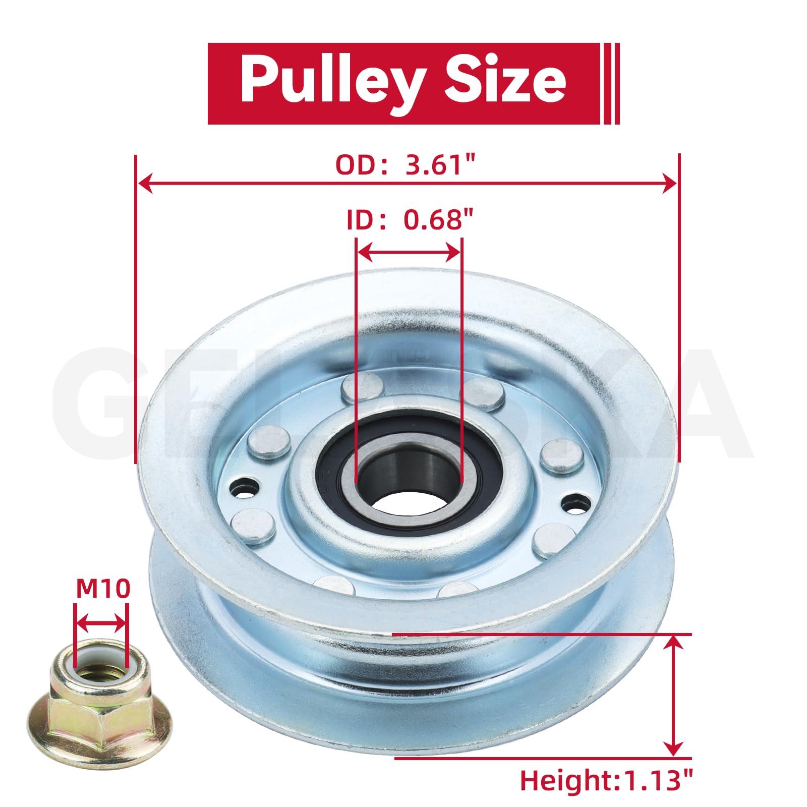 GELASKA Confezione da 2 puleggia folle di ricambio per puleggia folle John Deere GY22172, puleggia folle John Deere - GY22172, puleggia folle John Deere GY20067 per John Deere LA115, La145, L100, L105