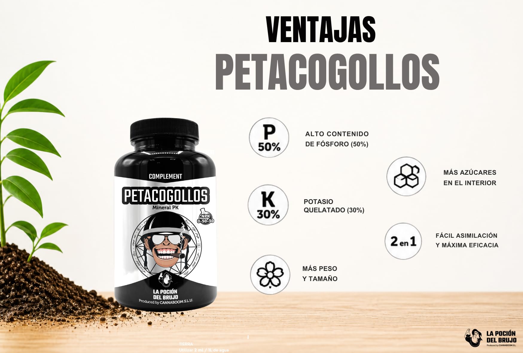 PETACOGOLLOS (1 Kg) - revienta cogollos PK de floración de forma quelatada y de gran solubilidad