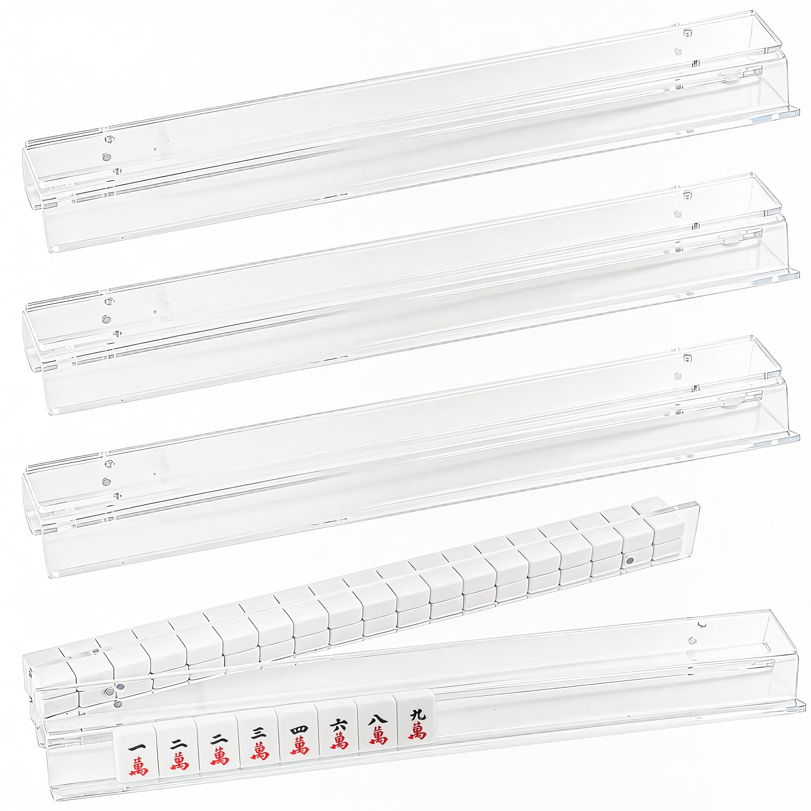 Photo 1 of magic sewing machine Acrylic Mahjong Racks with Magnetic Pushers (Set of 4)