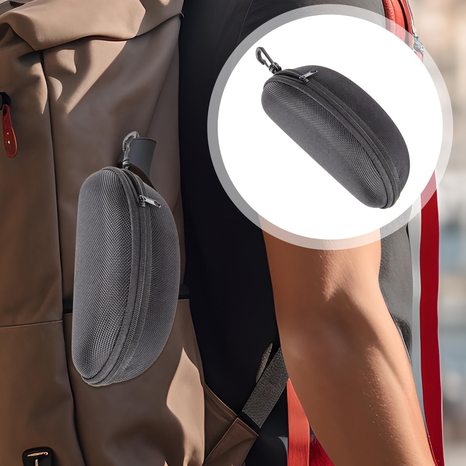 Generico Astuccio Occhiali - Rigida in EVA per Occhiali da Sole - Gancio per Cintura con Rivestimento in Feltro, Portaocchiali Impermeabile e Unisex per Ciclismo Campeggio Viaggio