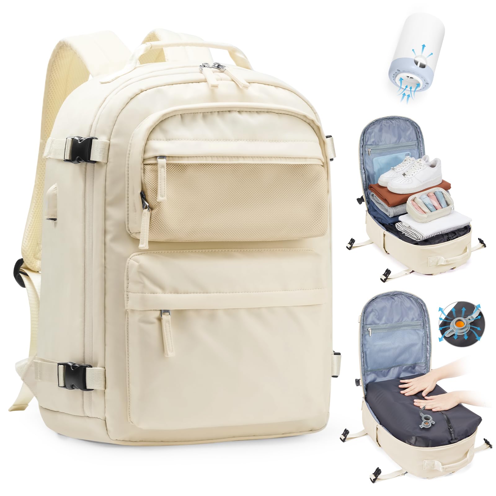 SZLX Zaino Ryanair 40x30x20 Sottovuoto con pompa Zaino da Viaggio 40x20x25 Sottovuoto Bagaglio a Mano Wizzair Donna Borse da Cabina per Easyjet 45x36x20 Uomo per Laptop 14 Pollici Impermeabile