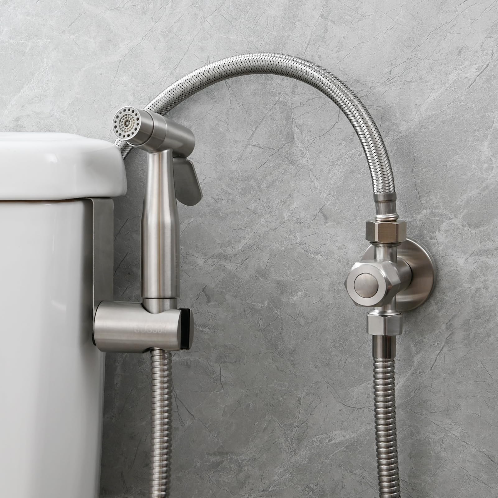 Bidet Portatile Spray per Igiene Intima Acciaio Bidet Palmare Kit Doccia Bhed el h Doccetta 2 Ugelli Design WS024AF2