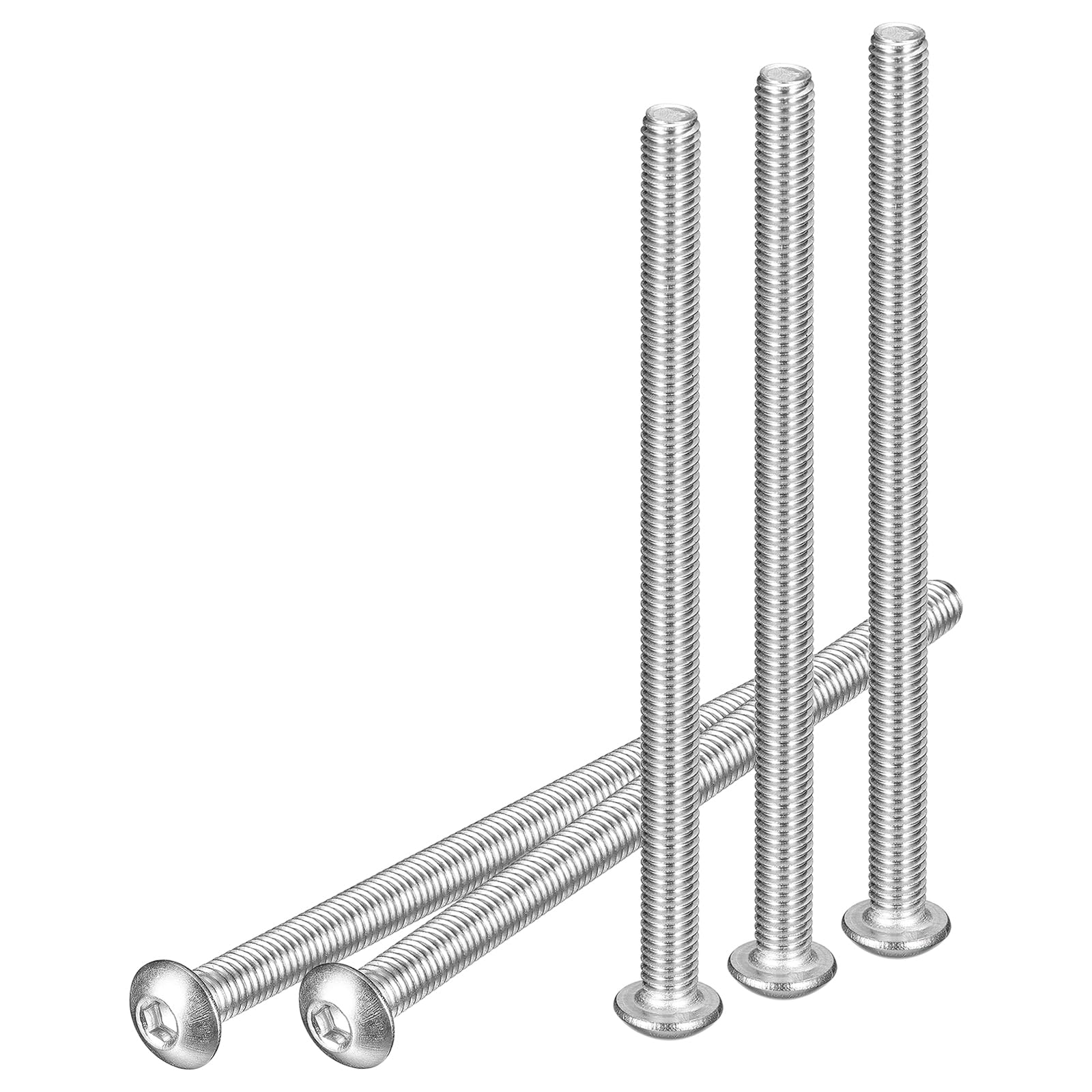 DTGN M5-0.8x80mm Button Head Socket Cap Screws - 10Pack - Good for Machine - 304 Stainless Steel 18/8 - Hex Drive Full Thread Fasteners