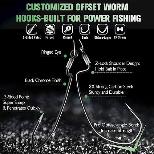 Miniatura 10 de Dovesun 105PCS Ready Tied Carolina Rig Kit for Bass Fishing Catfish Rig Catfish Hook Kit with Bass Hooks, Swivel, Fluorocarbon Line, Weights