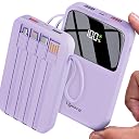 Lifelong Electronics 10000mAh 22.5W Fast Charging Power Bank | 4 Cables Attached – Type A + Type B + Type C + Lightning | for New & Old Devices | 4 Ports Available Too | Small Pocket Size Powerbank gallery image