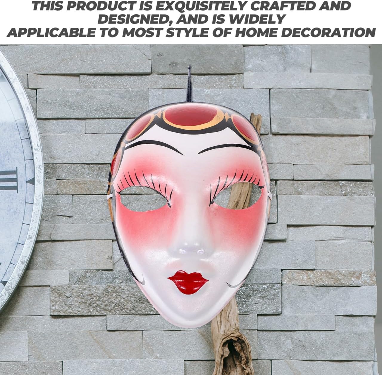 Ciieeo Chinese Peking Opera Mask Wall Hanging Pendant 8.66X6.49 Inch Decorative Mask for Home D Cor Party Masquerade Halloween and Cultural Celebration