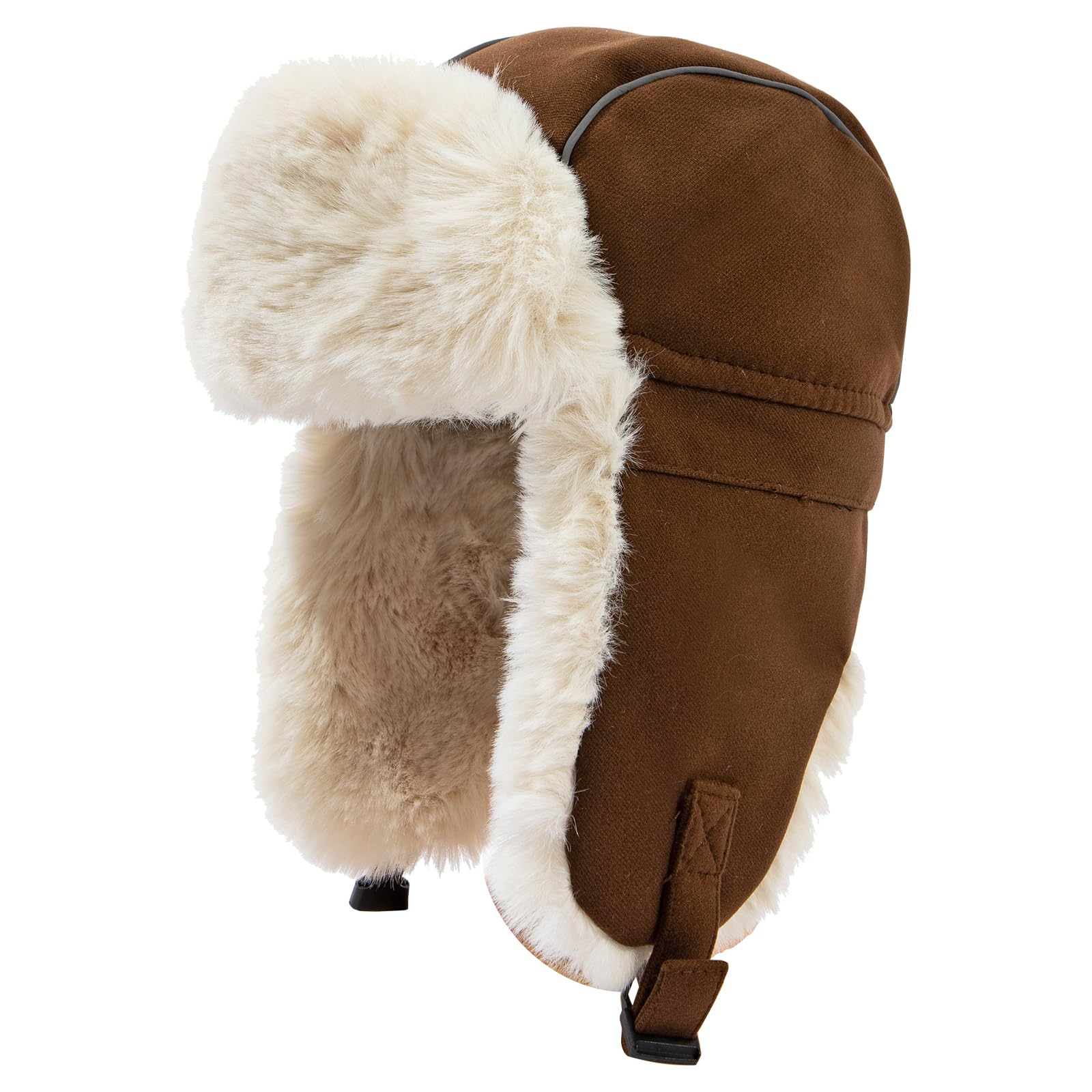 czapka, Czapki zimowe męskie traper trooper eskimo czapka pilota awiatora nauszniki ciepłe(CDUKPL2404Coffee)