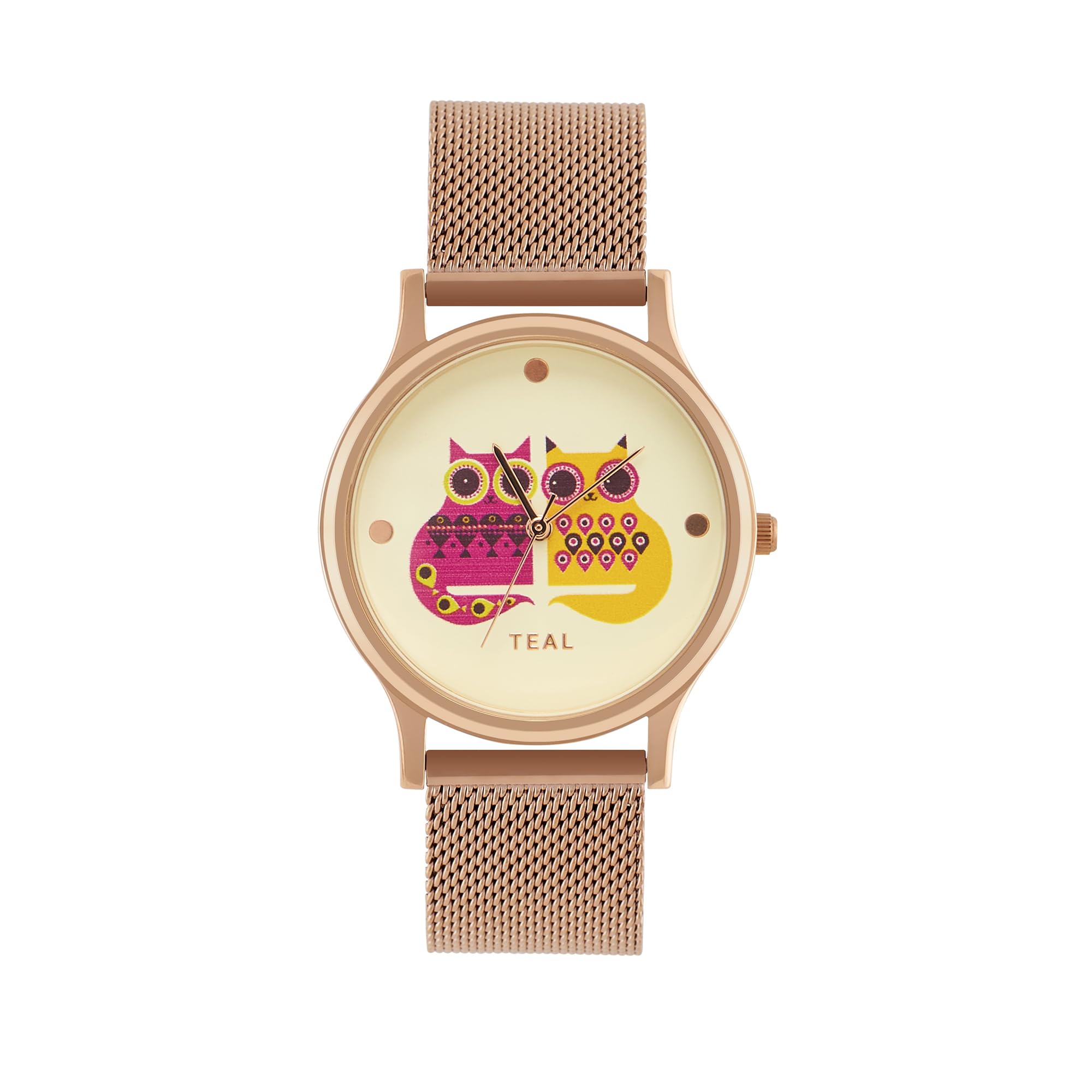 TEAL BY CHUMBAK Round Dial Analog Watch for Women|Chevron Collection| Stainless Steel Strap|Gifts for Women/Girls/Ladies |Stylish Fashion Watch for Casual/Work