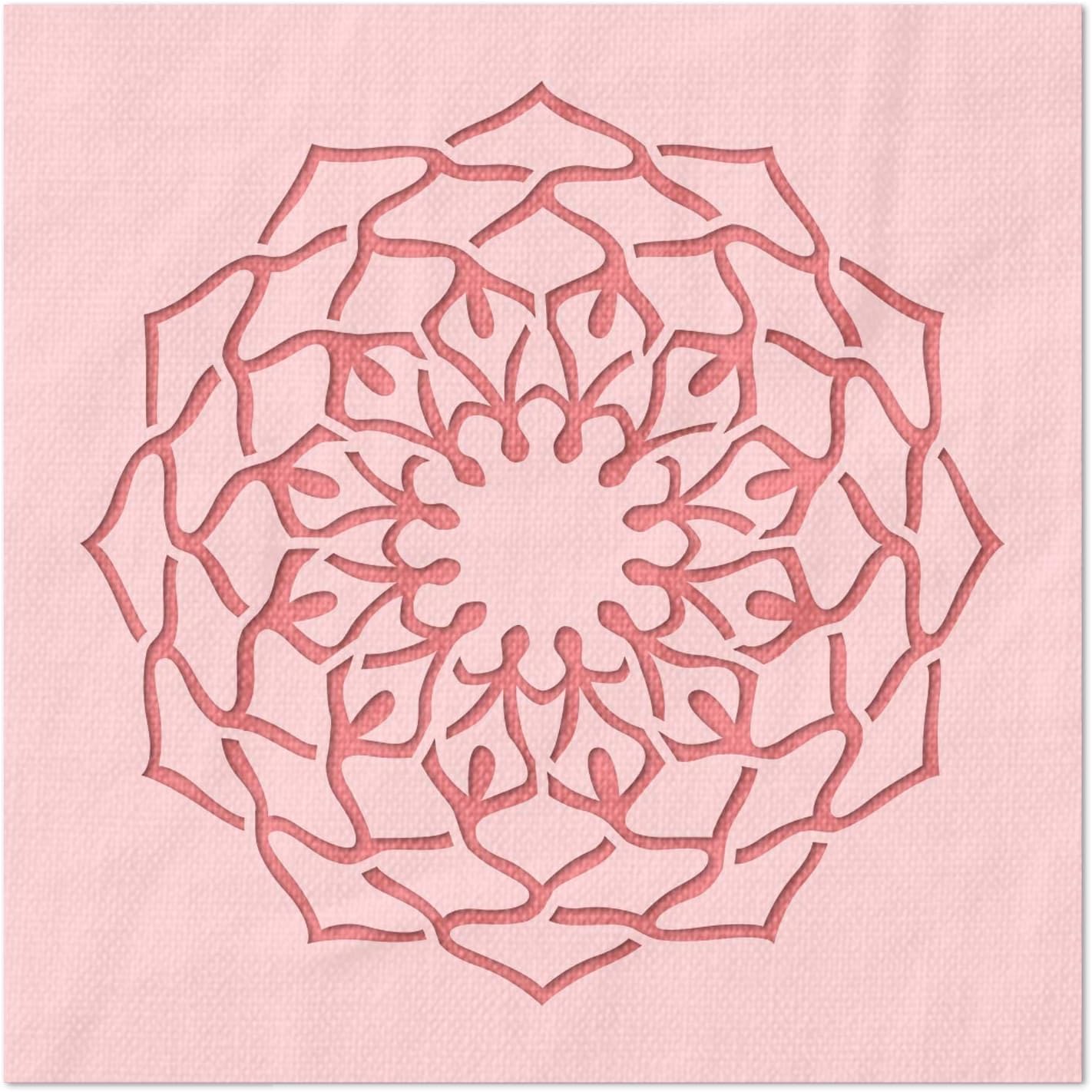 Stencil Stop Simple Mandala Flower Stencil - Reusable for DIY Projects, Painting, Drawing, Crafts - 14 Mil Mylar Plastic (18 x 18 inches)