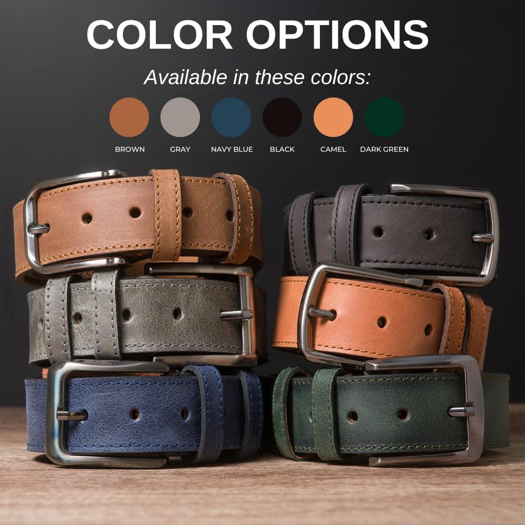 Personalized Leather Belt for Men – Custom Engraved Gift for Him– Premium Top Grain Leather Belt for Anniversary, Unique Mens Gift