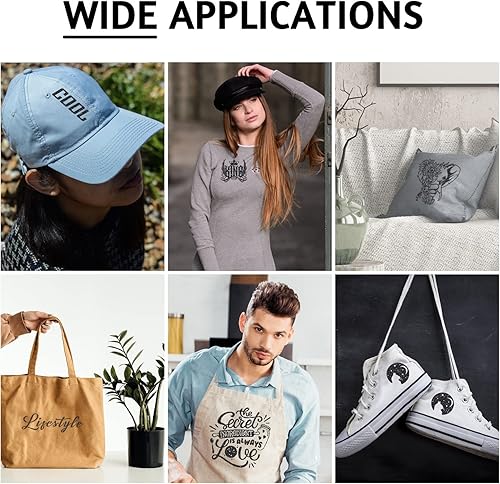 Miniatura 7 de HTVRONT Paquete de 13 vinilos termotransferibles de color negro con purpurina para planchar, 12 x 10 pulgadas, vinilo negro con purpurina para