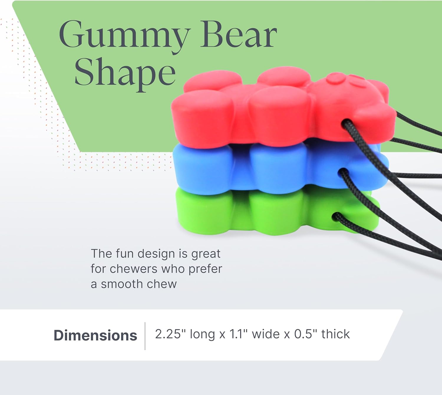 ARK Gummy Bear Chew Necklace, Chew Necklaces for Sensory Kids and Adults, Oral Fidget for Autism, ADHD, SPD, Anxiety, Medical-Grade Sensory Chew Necklace, Standard, Softest, Red