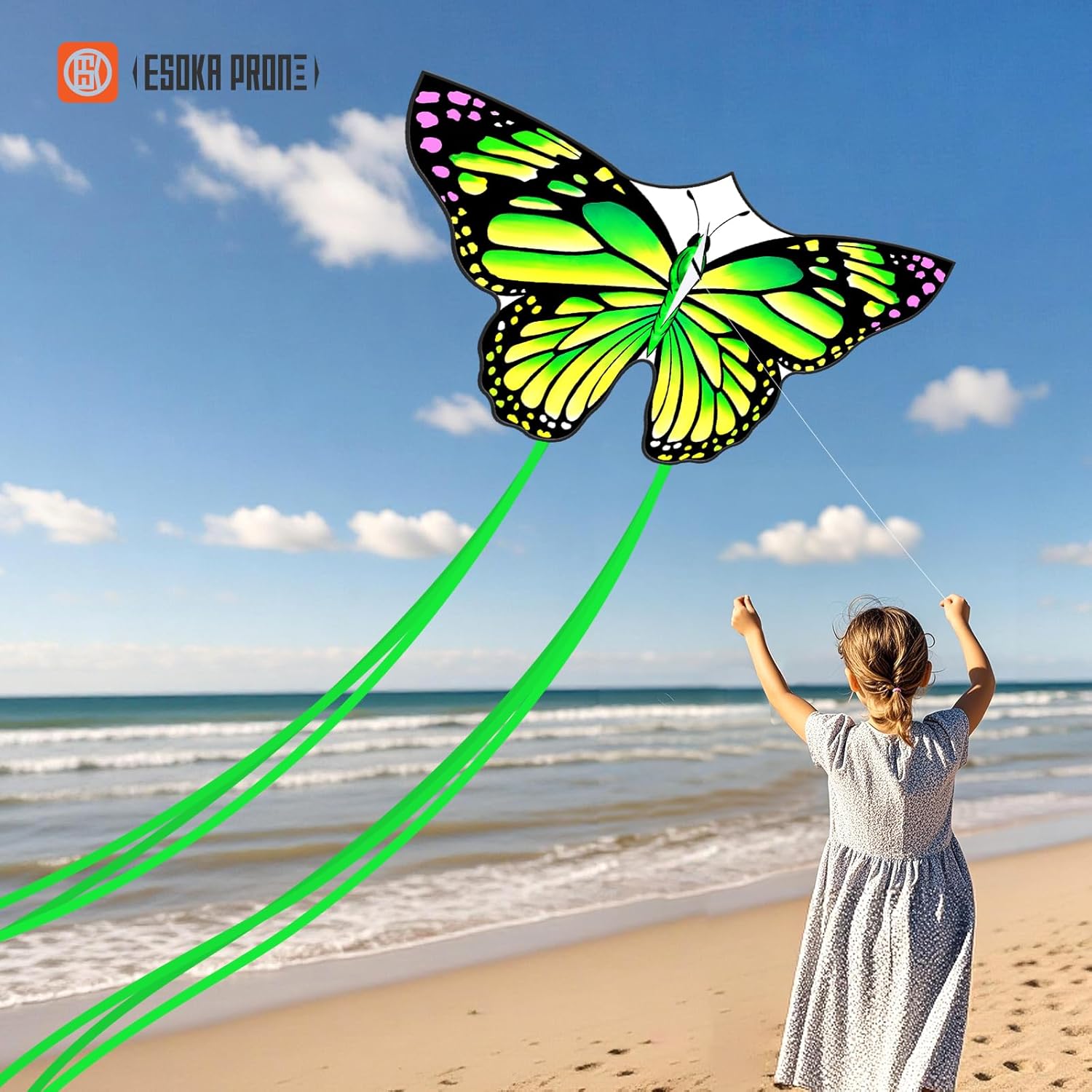 Butterfly Kite Easy to Fly for Kids and Adults, Perfect Family Kites for Beach, Outdoor Games and Activity Toys, Suitable for Beginners.