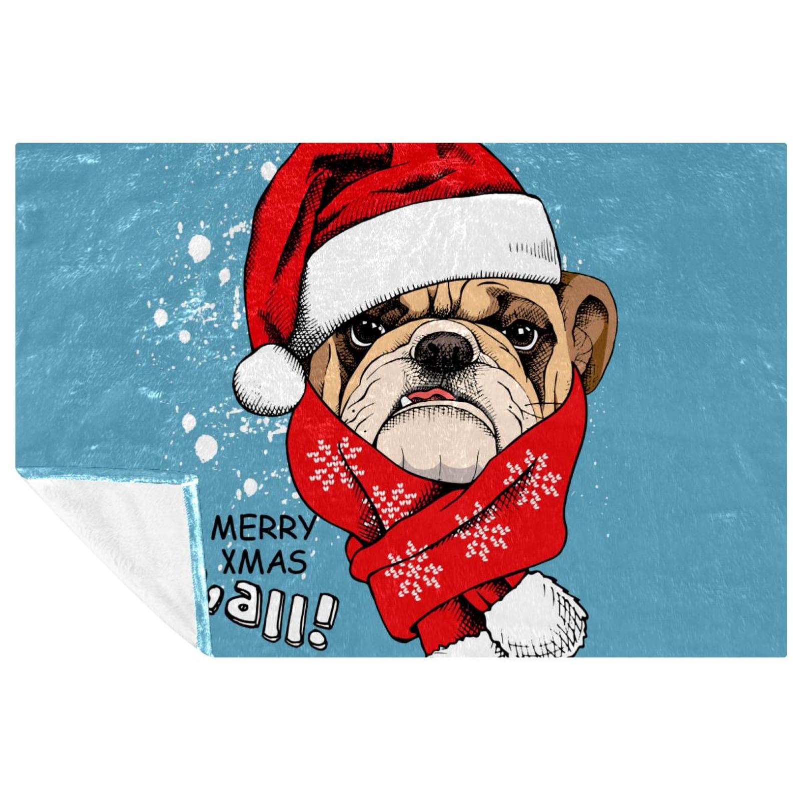 Couverture bouledogue de Noël cadeau idéal doux pour passionnés d'animaux