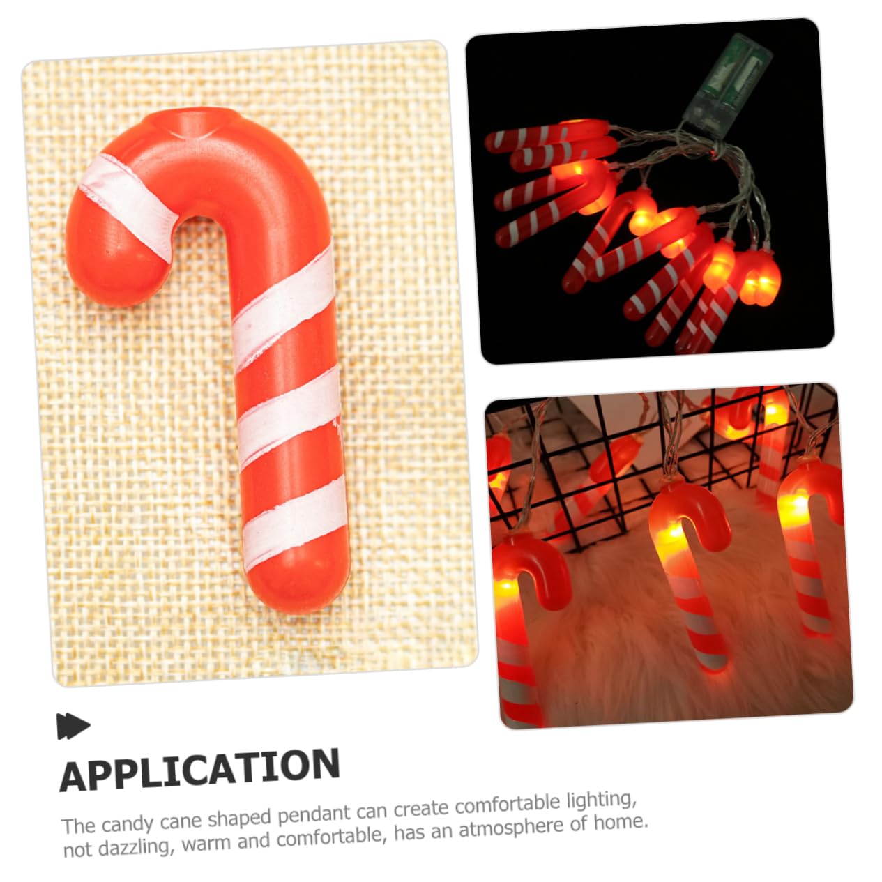 Abaodam 20pcs Led Candy Cane Light Pendants Christmas Decorative Hanging Lights for Indoor Decor for Trees Holiday Celebrations